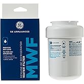 GE MWF™ Refrigerator Water Filter, Genuine Replacement Filter, Certified to Reduce Lead, Microplastics, PFOA/PFOS, and 50+ Other Impurities, Compatible with GE Appliances Brands, Pack of 1