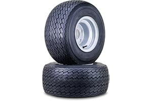 ROADGUIDER Golf Cart Tire Wheel Assembly 18X8.5-8 4-Ply with 5 Lugs on 4.5" PCD Silver Rim,SET 2