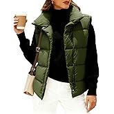 EsheSy Women's Puffer Vest Zip Up Sleeveless Lightweight Stand Collar Padded Gilet