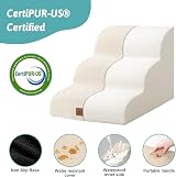 COZY KISS Dog Stairs 3-Tier Curved Ramp for Small Dogs Beige 15.7x22.4x15.7 view 4