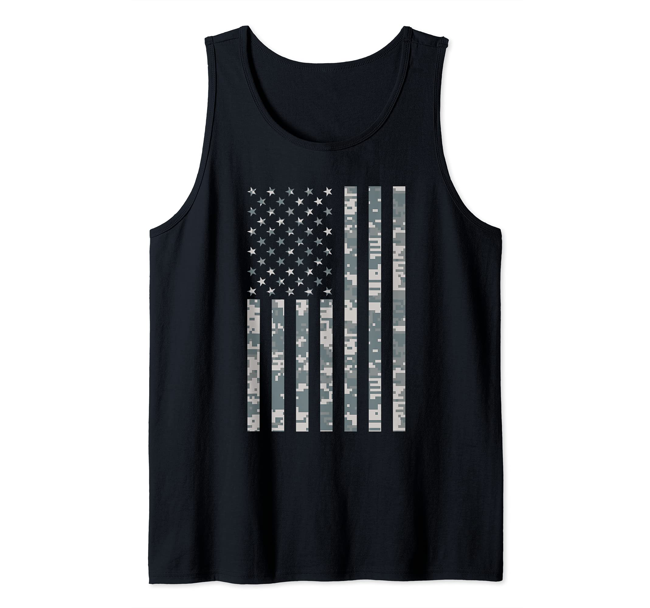 Camo American Flag Shirt 4th Of July Memorial Day Veterans Tank Top