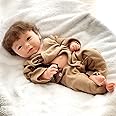 Aniiyy Full Body Silicone Baby Boy 18 Inch Solid Silicone Reborn Baby Dolls with Hair