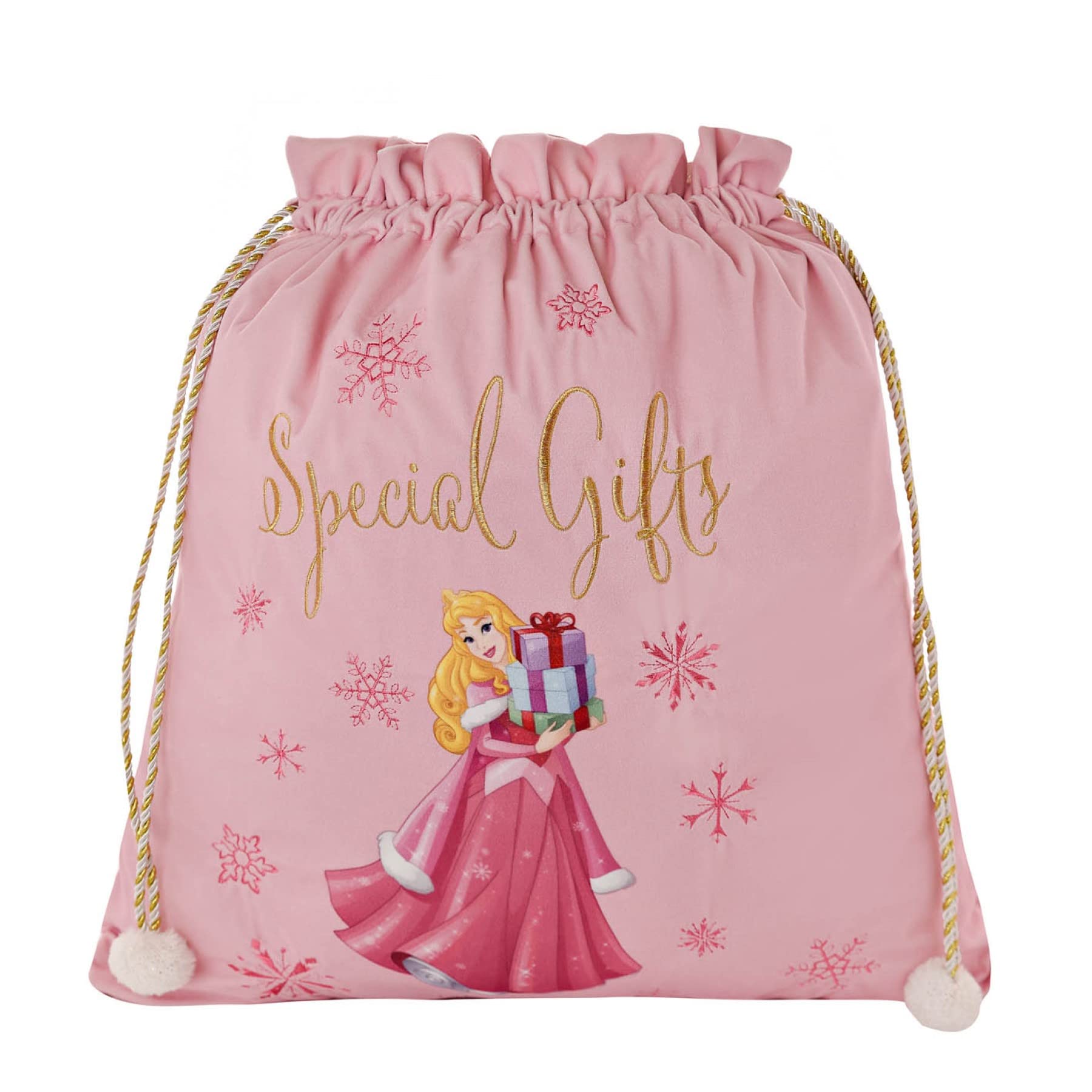 Luxury Velvet Disney Christmas Sack for Presents/Gifts - Aurora/Sleeping Beauty Pink 1717