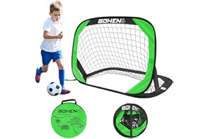 BOHEN Pop Up Soccer Goals for Kids-Foldable Portable Soccer Net for Outdoor Indoor Backyard Beach(3.3x2.2FT)