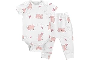 vvfelixl Baby Clothes Sunshine Baby Bodysuits Set Unisex Short Sleeve Baby Pants Sets 0-3M