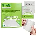 (12 CT) 4" x 4" Sterile Hydrocolloid Bandages LivaClean Health - Individually Packed, Hydrocolloid Bandages Large, Adhesive Bandage, Bed Sore Bandage, XL Patches
