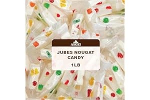 Jubes Nougat Candy with Fruity Jelly Beans 1lb Colorful Fruity Fresh Delicious Individually Wrapped Nougat Candy Treats Gluten Free 16lb by ASOZI