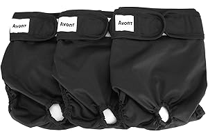 Avont 3 Pack Washable Female Dog Diapers (Large/18-24 Waist), Premium Reusable Highly Absorbent Doggie Diapers Wraps Durable 