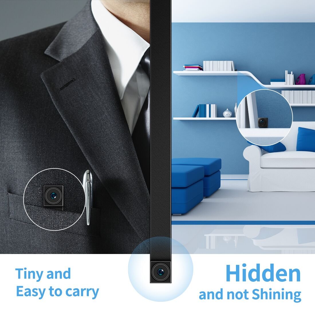 Hidden camera,FREDI Spy Camera 720P Wireless WiFi IP Cameras Home