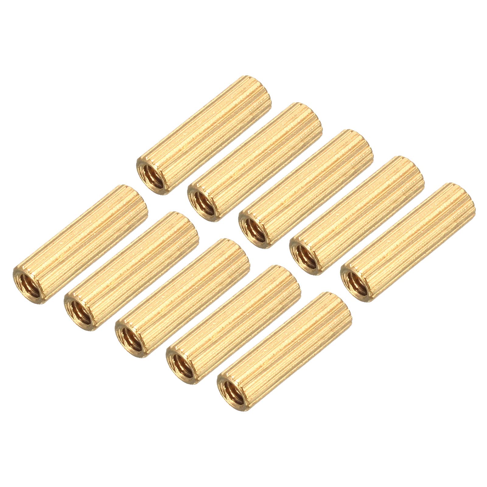 YOKIVE 100 Pcs Brass Round Straight Spacer, Standoff Spacer with Female Thread | Fixing the Motherboard, Great for Electronics Industries (M2 x 3 x 12mm)