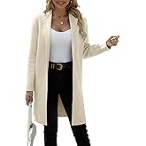 CHICASIMIR Women's Open Front Cardigan Sweater Slim Fit Casual Knit Lapel Coatigan Coat