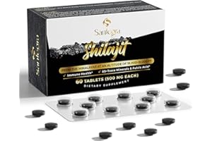 SANTEGRA 30,000 MG Shilajit Tablets, 100% Shilajit Pure Tablets for Women & Men, Himalayan Organic, Fulvic Acid & 85+ Trace Minerals, Resin Supplement for Energy and Immune System, 60 Counts