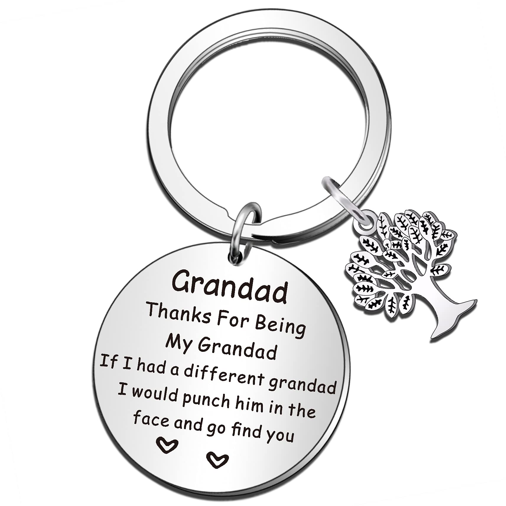 QMVMV Grandad Keyring Grandpa Gifts From Grandson Granddaughter Gift Keychain Father's Day Gift For Grandad