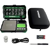 TOPWEIGH Gram Scale with Zipper Case,500g x 0.01g,Dual Powered Pocket Scale | Rubberized Design, Digital Small Coin Scale, Large Backlight Display,6 Weighing Units,Cal Weight, USB Cable Included
