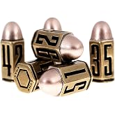 Bullet Metal Dice Set - Six Brass D6 Dices - Great for DND, Warhammer 40k, Role Playing Homebrews, D&amp;D, ... Great RPG/Dungeons and Dragons/D and D Accessories Gifts. Can Use with Dice Tray/Tower