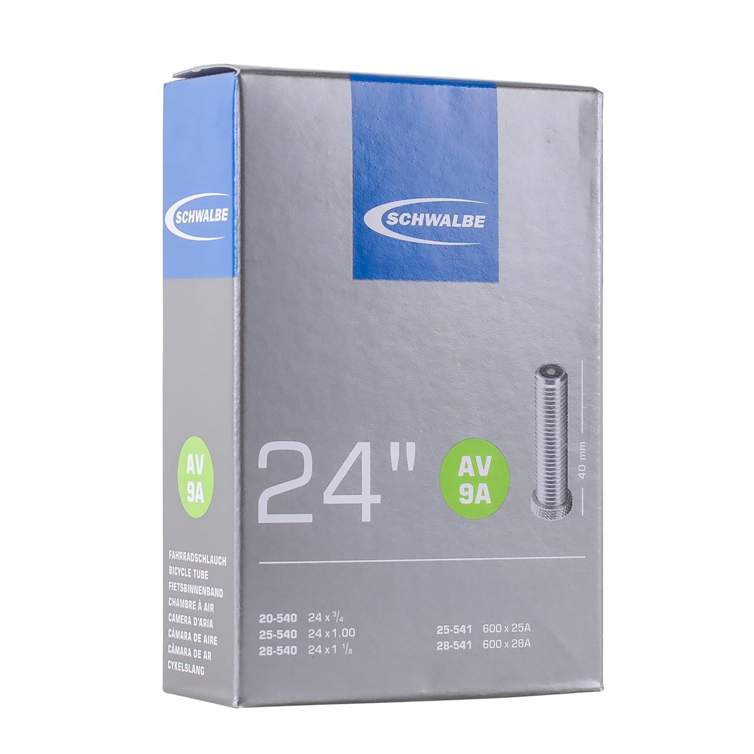 "Schwalbe Inner Tube AV9A - Black, 24"""