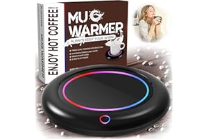 MIKOSORU Coffee Mug Warmer, Fast Heating & Novel Colorful Ring Light Coffee Warmer for Desk Auto Shut Off, 3 Temp Settings Candle Warmer, Coffee Cup Warmer for Heating Coffee, Beverage, Milk, Tea and Chocolate
