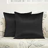Counfeisly 2 Pack Black Velvet Pillow Covers, 20x20 Inches Decorative Cushion Covers for Couch Sofa Bed, Super Soft and Cozy Luxury, Zippered Design