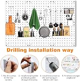 SKYFOOST 6pc White Pegboard Panels Wall Mount Display Kit for Organizer Storage view 4