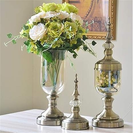 Amazon 花瓶 ヨーロッパの高級クリスタルガラス花瓶の家庭用家具クラフト装飾飾り古典的な花の配置 Color Style 15 花器 インテリアボウル オンライン通販