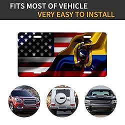 American Flag and Ecuador Flag License Plates for