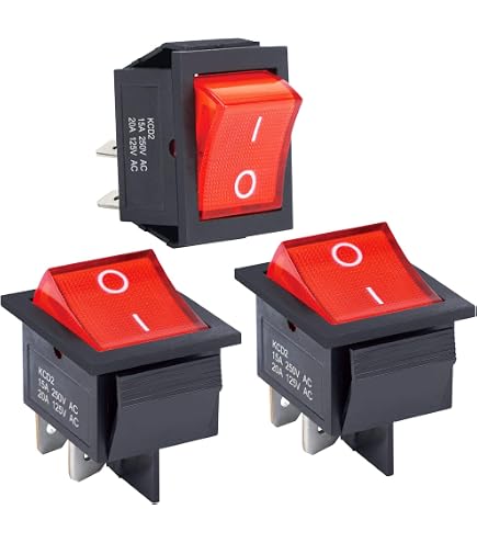 CPAN Red Cover Welder Welding Machine 4-Pin Boat Type ON/Off Rocker ...