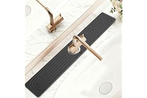 Fast Drying Faucet Mat for Kitchen Sink - 60CM Water Absorbing Stone Tray for Sink Diatomite Quick Drying Tray Faucet Mat wit