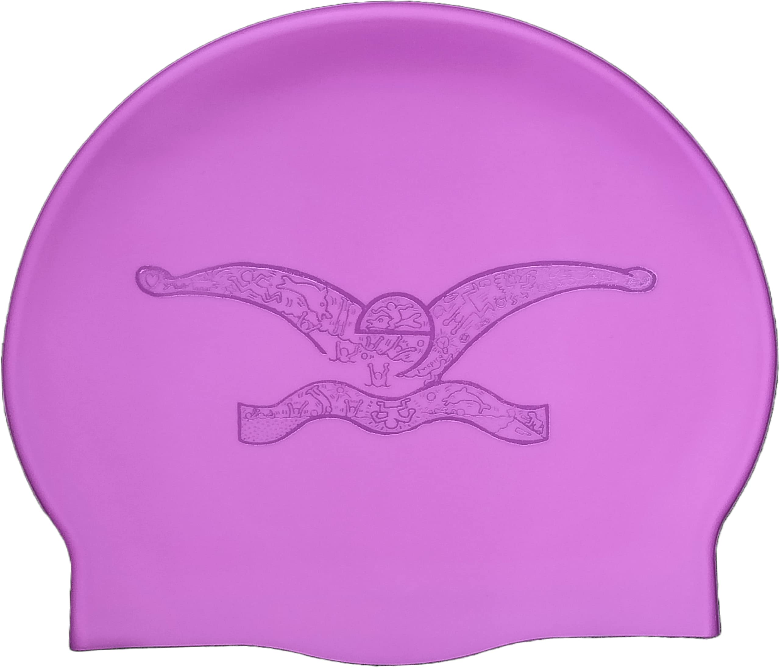 HARING STYLE PURPLE Silicone Swimming Cap | Swim Cap | Pool Cap | Great comfort and fit | Art and Swimming