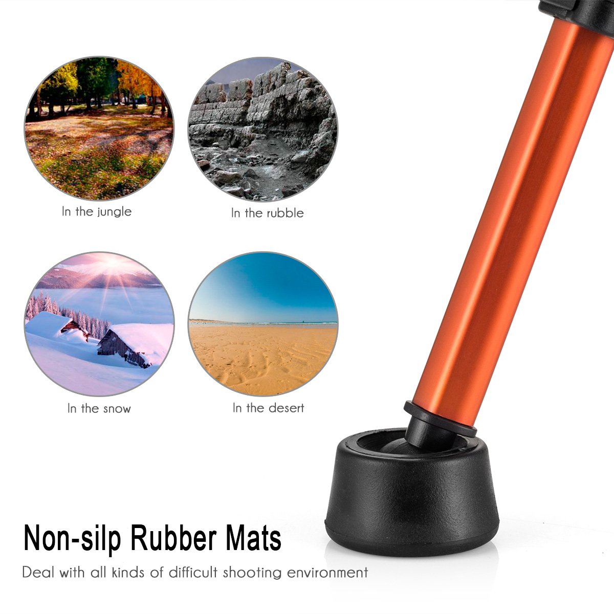 Treppiede reflex Mactrem Leggero Estensibile Lega di Alluminio 140cm Testa 3 Vie Capacità 5kg 4 Sezioni con Custodia per Canon Nikon Sony GoPro Videocamera DSLR (Arancione)