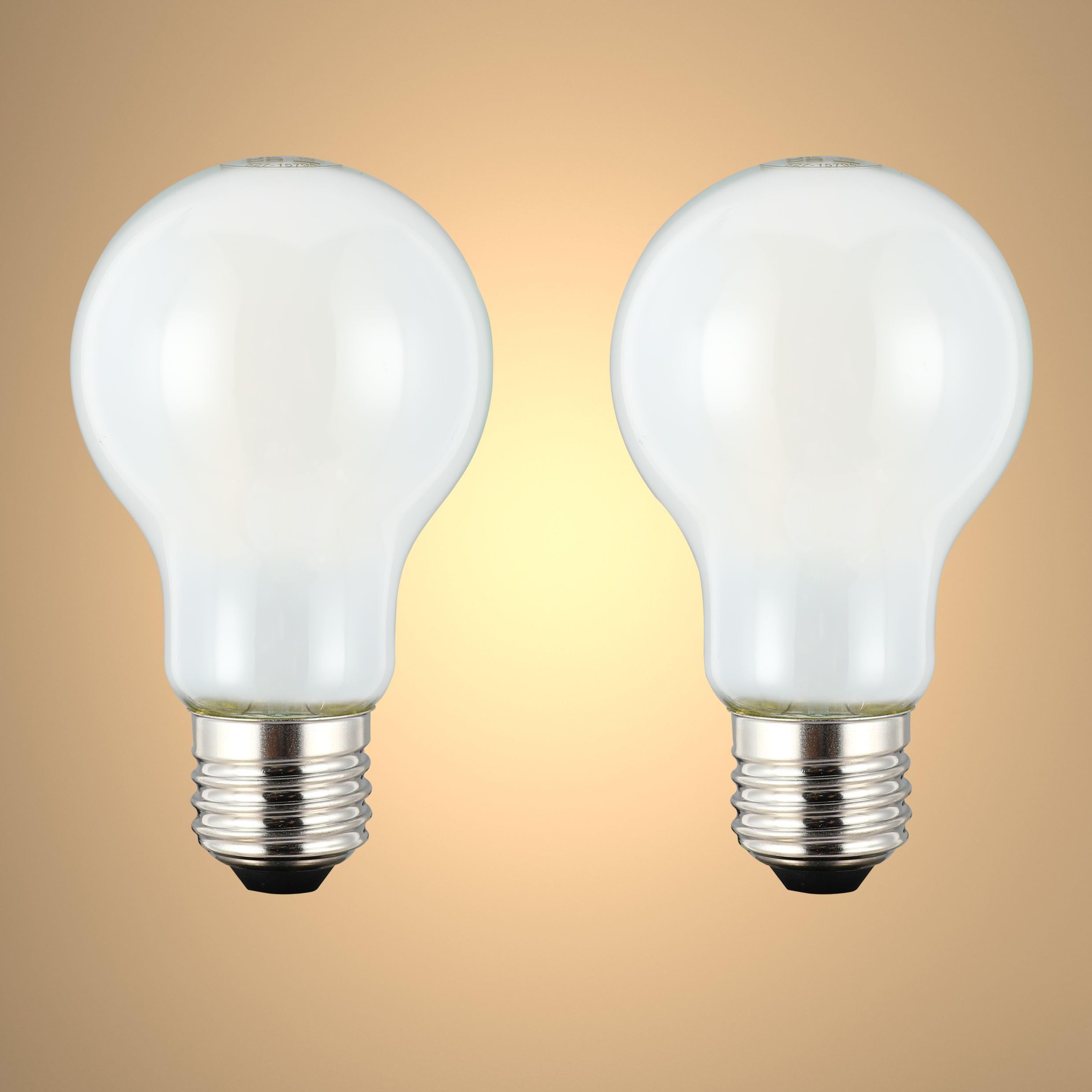 TEKLED® A60 GLS DIMMABLE Filament LED Bulbs | E27 Edison Screw | A19 Energy Saving 6.5W Light White Glass Bulb 60W Incandescent Bulb Equivalent | 4000K 885LM | 2-Pack | Cool White