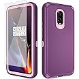 Phone Case for OnePlus 7 6T with Screen Protector and Cell Cover Hybrid Rugged Shockproof Hard Protective Accessories OnePlus6T A6013 OnePlus7 GM1900 One Plus6T 1+ Plus7 1 Plus 1plus T6 Purple