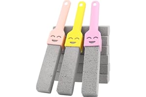 9 Pumice Stone for Toilet with 3 Replaceable Handles, Natural Pumice Stone for Cleaning Hard Water Stains, Eco-Friendly Clean