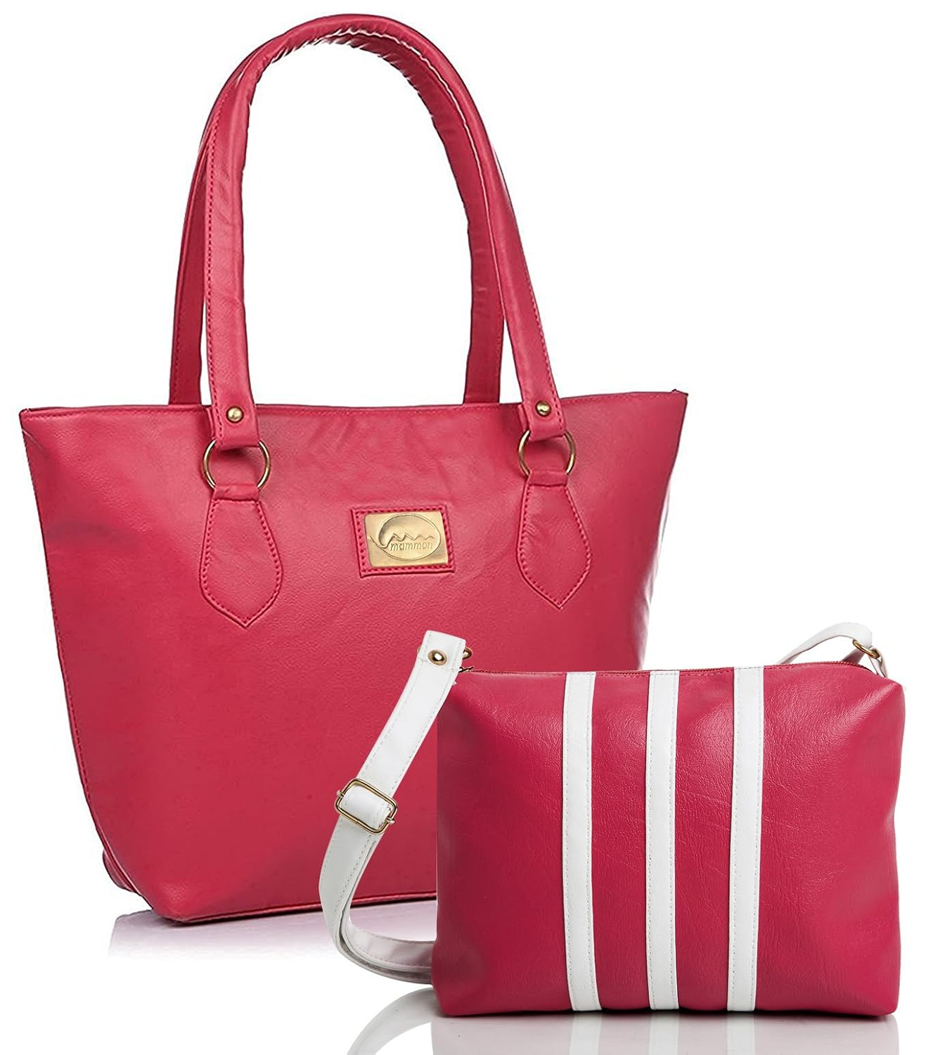 mammon women's combo handbag and sling bag(multicolor,hs-combo-3strip-pw)