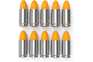 FIREGOWIN Pro 9mm Dummy Rounds – Training Snap Caps, Reusable Dry Fire Training Round with Rubber Primers (Orange 10-Pack)