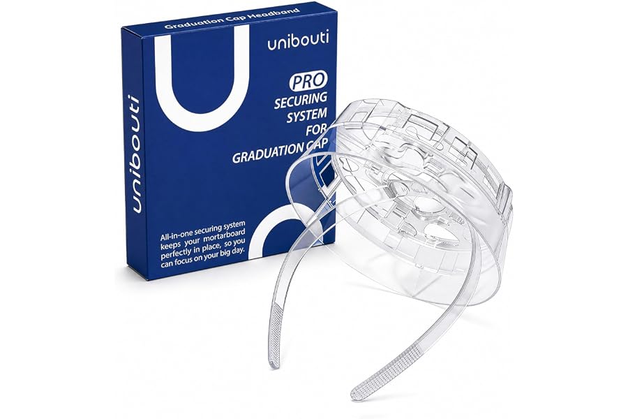 unibouti Original Graduation Cap Headband Insert, Secure Your Grad Cap & Preserve Curly, Natural & All Hairstyles on Grad Day