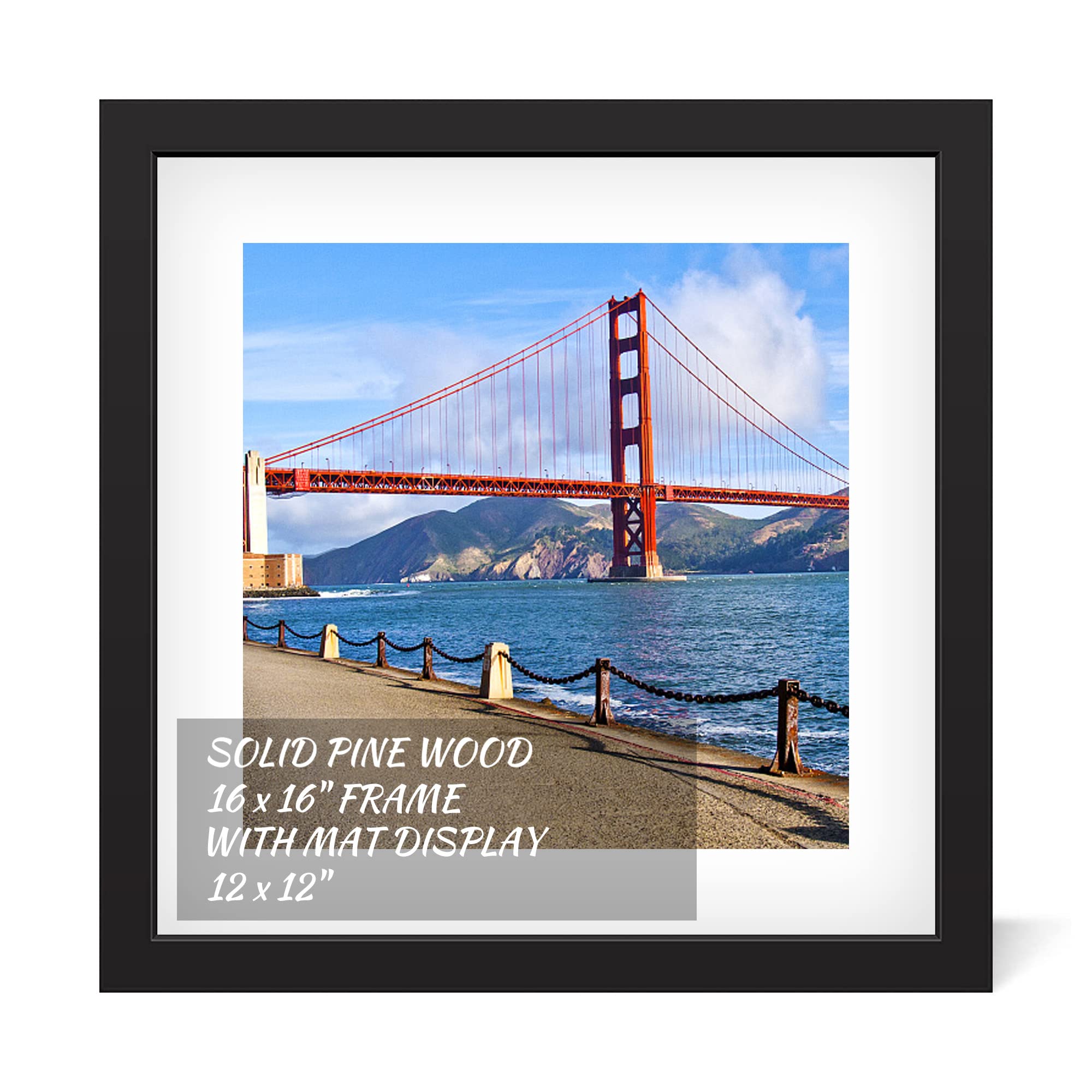 POUYCIW 16x16 inch Wood Picture Frame for Wall