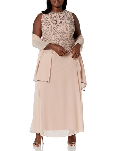 J KARA WOMEN’S PLUS SIZE SLEEVELESS BEADED POP...