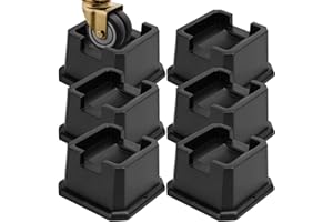 MCXYEM Adjustable Bed Furniture Risers Elevation in Heights Heavy Duty Risers for Both Posts and Wheels of Furniture Sofa Bed Couch Table (Black 6 Pack, 2 Inch)