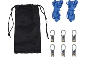 6pcs Rope Adjusters, Rope with Roller Tensioner Marine Brass Roller Secure Cord Tightener Tie Down Tool Quick Paracord Ratche