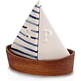 Mud Pie Nautical Sailboat Salt and Pepper Shaker Set, Saiboat