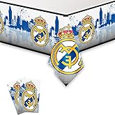 2Pack Real-Madrid Tablecloth Disposable Tablecover Birthday Party Supplies and Decorations for Kid Boy Baby Shower Tables 70"X42"