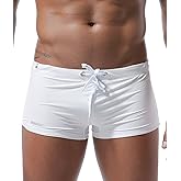 MIZOK Men's Swim Trunk Swimwear Quick Dry Bathing Suit Board Short Sexy Boxer Brief with Drawstring