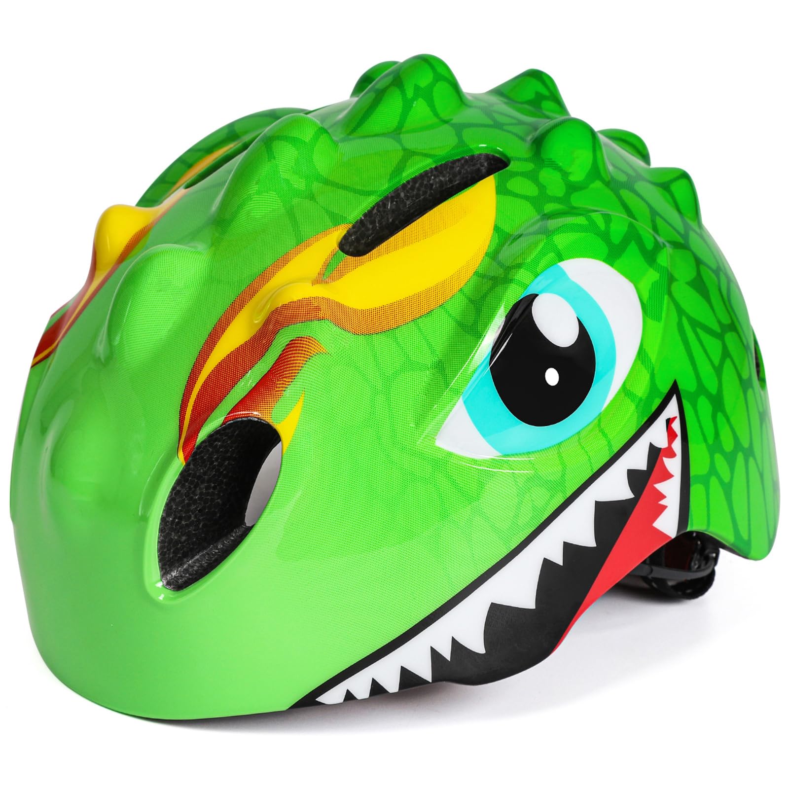 VICTGOAL Kids Bike Helmet with Cute 3D Cartoon Design for Cycling Roller Skating Scooting Lightweight Sports Safety Helmet for Ages 3-8 Boys Girls with Size Adjustable (Green, S: 50-54cm)