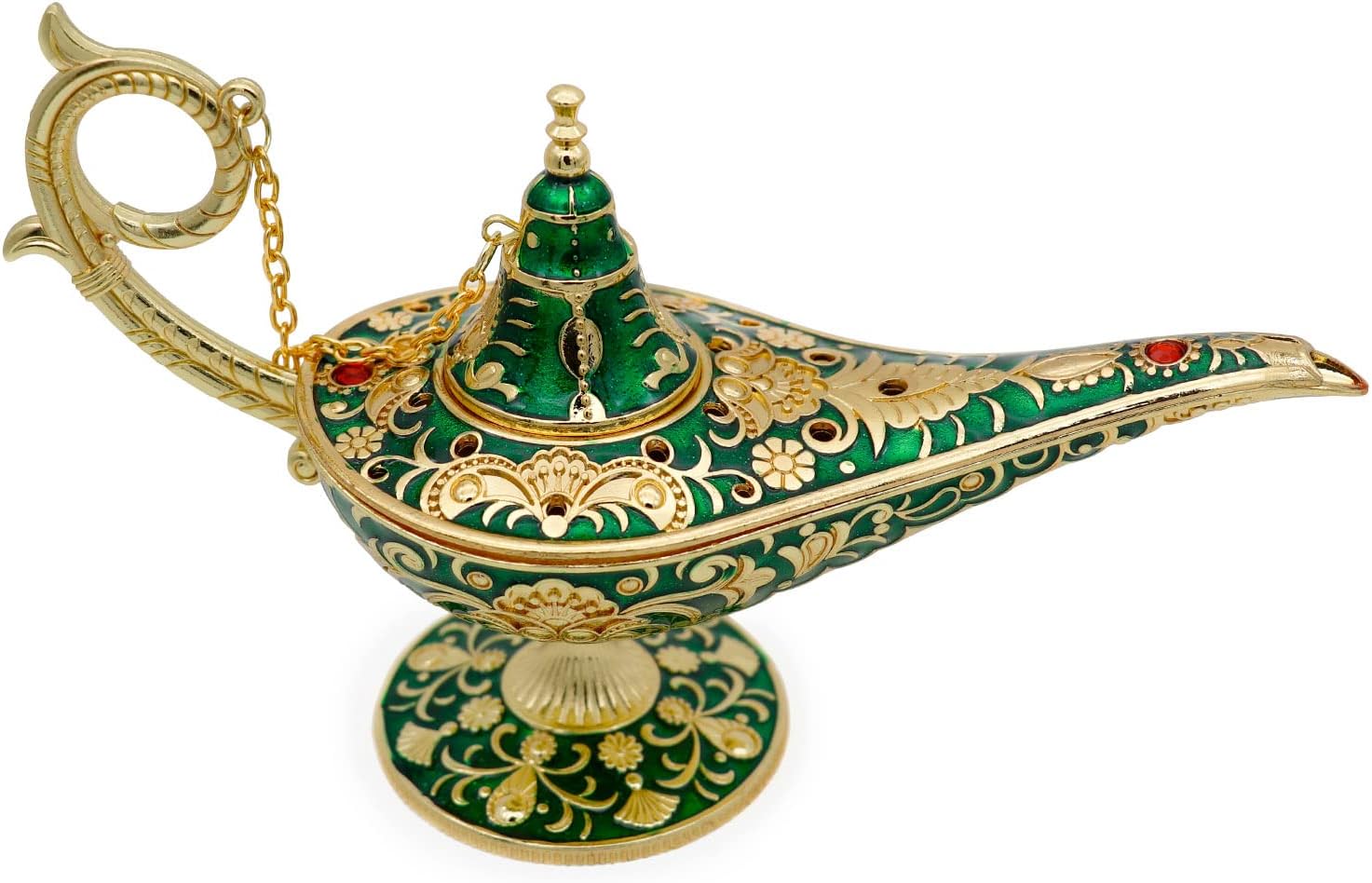 Oil Lamps & Accessories - Aladdin Magic Genie Lamps - Magic Genie Light Lamp for Home Wedding Table Decoration Costume Props Lamp Pot & Gift for Party/Halloween/Birthday, Green