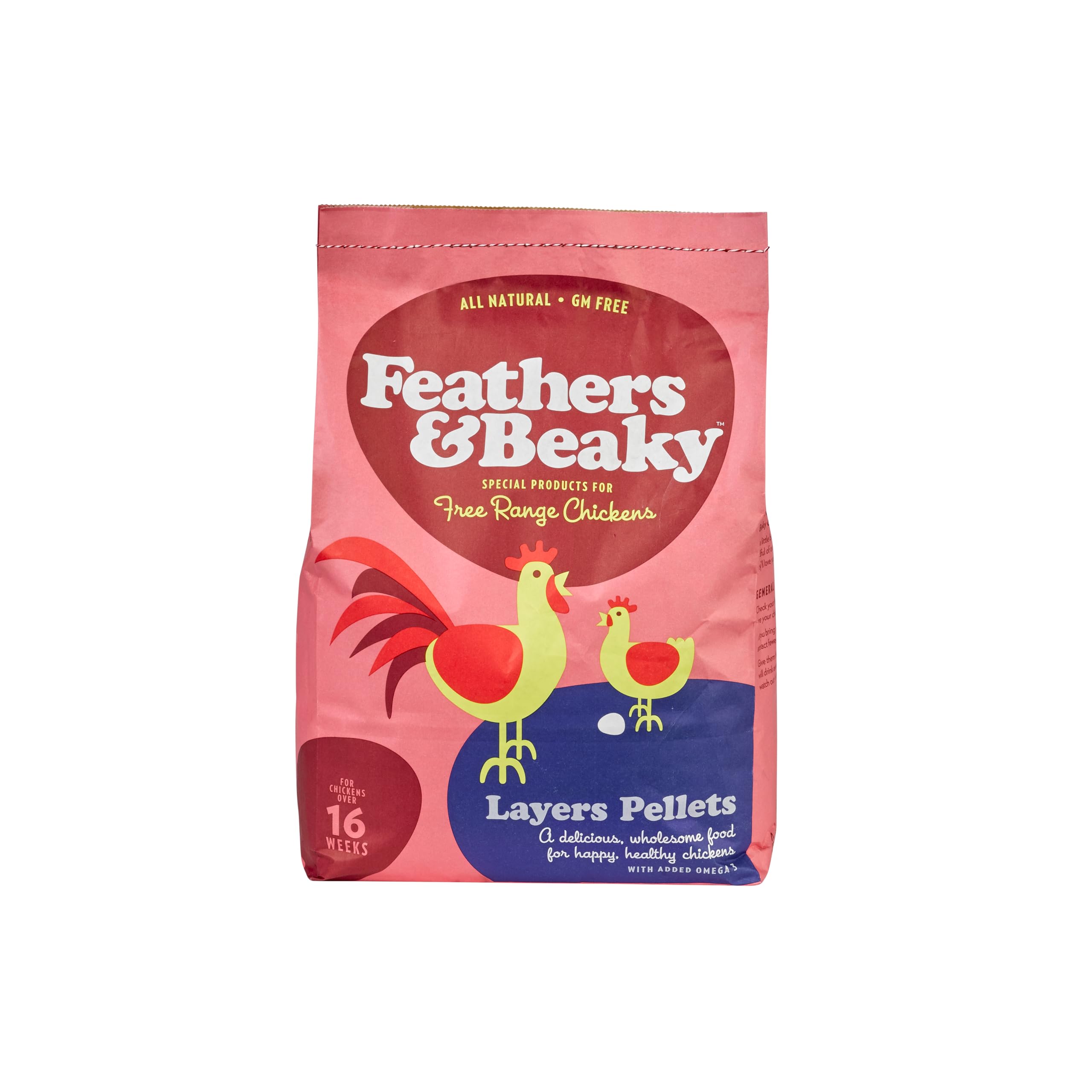 Feathers & Beaky | Layers Pellets for Chickens |Main Meal with Natural Ingredients, Enhanced Yolk Colour | Made in the UK (5kg)