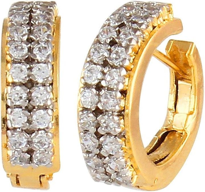 Affinity Jewelry CZ stones bali in gold plated for women
