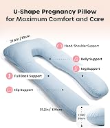 Nuliie Pregnancy Pillow U Shaped Full Body Pillow with Cooling Cover view 2