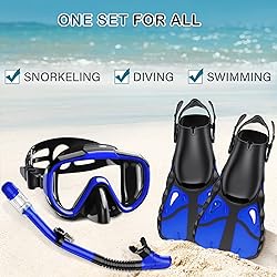 Vengreedo Snorkel Set with Fins, Adult Dry Top