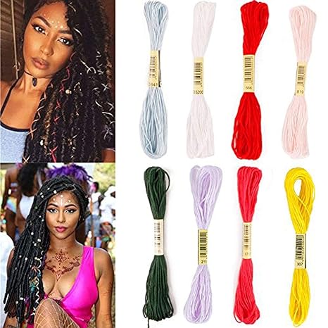 Buy Creamily Embroidery Floss 8 Piece 8m Hair Strings For