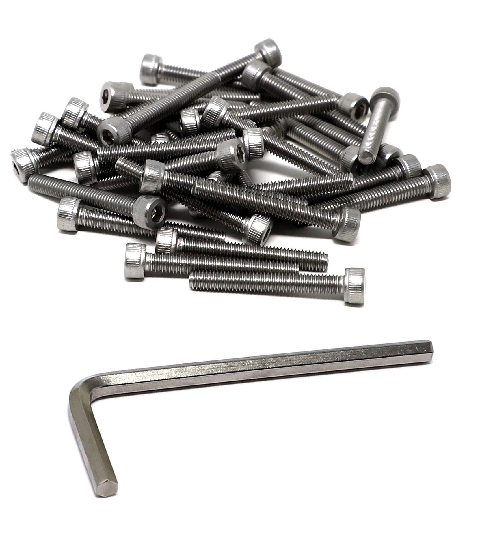 iexcell 50 Pcs Metric M4-0.7 x 30 Stainless Steel 304 Hex Socket Head Cap Screws Bolts Kit